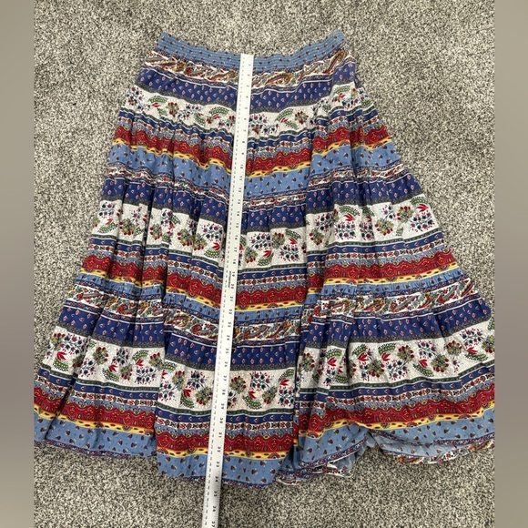 Gotcha Covered Vintage Bohemian Cottagecore Tier Full Colorful Midi/Maxi Skirt - Picture 10 of 11